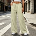 thumbnail image 6 of BUIGTTKLOP Womens Sweatpants Fleece Lined Wide Leg Sweat Pants Cotton Elastic Waisted Trousers with Pockets, 6 of 8