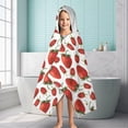 thumbnail image 6 of Strawberry Plants Fruit White Pattern Hooded Bath Towel，60"x35" for Ages 3 To 12 Kids, Quick Dry Lightweight Soft Microfiber Hood Beach Towel Cover Up for Kids, 6 of 7
