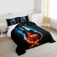 thumbnail image 3 of Homewish Guitar Print Full Size Comforter Sets,Rock Music Bedding Comforter Set,Musical Instrument Lovers Bedding Sets For Boys Kids,Ultra Soft Home Decor,3 Pieces, 3 of 8