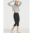 thumbnail image 5 of Real Essentials 4 Pack: Women's Dry-Fit Long Sleeve Petal Back Crop Top - Athletic Cropped Tee (Available in Plus Size), 5 of 6