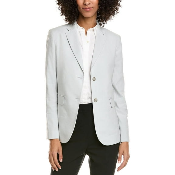 Theory womens Classic Linen-Blend Blazer, 4, Grey
