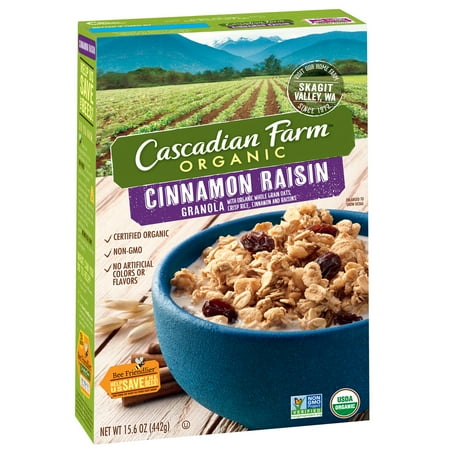 Cascadian Farm Organic Granola, Cinnamon Raisin Cereal, 15.6 oz