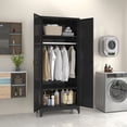 thumbnail image 4 of Polup 71" H Modern Steel Sturdy Armoire Cabinet with Shelves and Hanging Rod, Bedroom Wardrobe Closet with Doors, 4 of 7