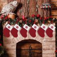 thumbnail image 2 of Christmas Stockings Xmas Fireplace Hanging Stockings Red Knit Stocking with Winter Snowflake Design for Gifts, Gift Holding Bag for Home Christmas Decorations, Holiday Party Supplies, 2 of 9