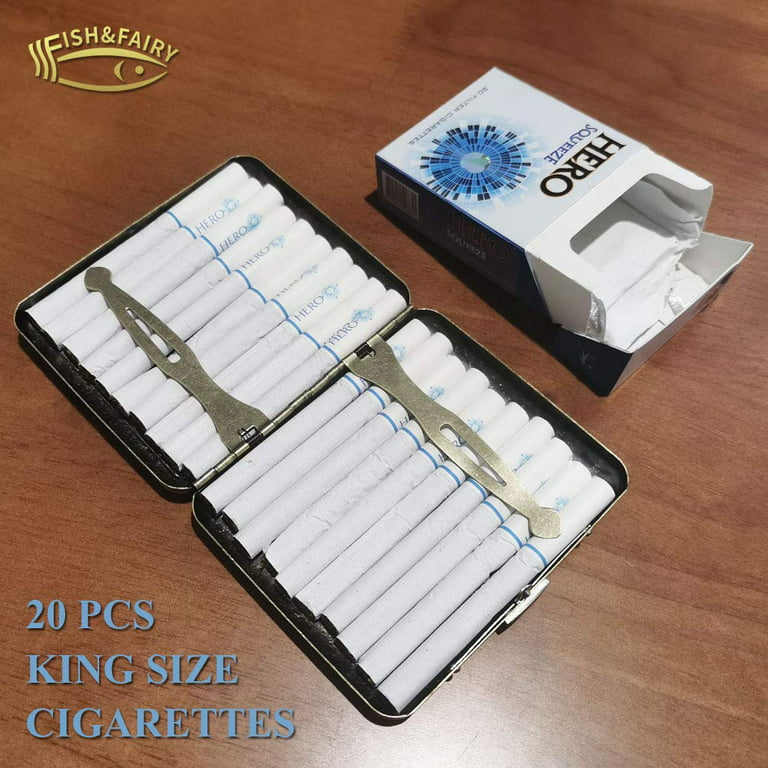 OLDENDO Metal Cigarette Case Vintage Cigarette Holder Box King Size  Portable Pack 16pcs Regular Size Cigarettes Unique Gifts for Women Men  (Silver) - Yahoo Shopping