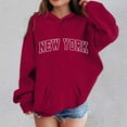 thumbnail image 2 of Byoo Toddler Girls Hoodie New York Print Long Sleeve Pullover Hooded Sweatshirt with Pocket, 2 of 4
