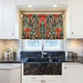 thumbnail image 5 of Yayeee Kitchen Curtains Light Filtering 27"x36" Rod Pocket Short Cafe Window Panel, Christmas Holly Bows, 5 of 7