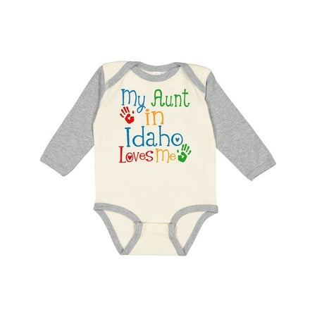 

Inktastic My Aunt in Idaho Loves Me Gift Baby Boy or Baby Girl Long Sleeve Bodysuit