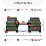 NUOBELL Adjustable Dumbbells Pair 5-80 lbs : the Adjustable Dumbbell Set to Replace 16 Sets of Dumbbells. Add Nuobell Dumbbells 80lb and Free Weights to Your Home Gym. Just Twist the Handle to Adjust