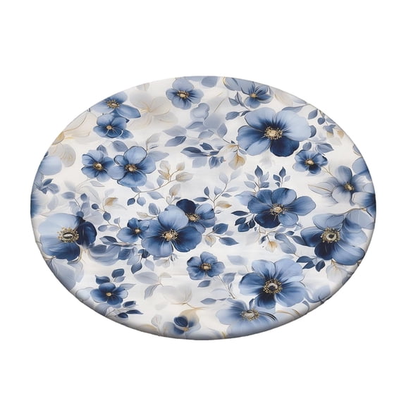 LLDYYDS Round Tablecloth with Elastic Edge, 36-60Inch Waterproof Table Cloth for Dinner, Outdoor, Picnic, 44inch, Leaves