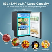 Aobosi Upgraded 12 Volt Car Refrigerator, 83L (88 Quart) RV Fridge and Freezer, RV Refrigerator APP Control with Lock, (-4℉-46℉) Fridge freezer 12/24V DC for Truck, RV, Camping, Travel