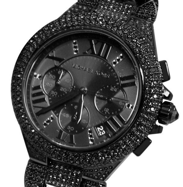 michael kors watch black with crystals