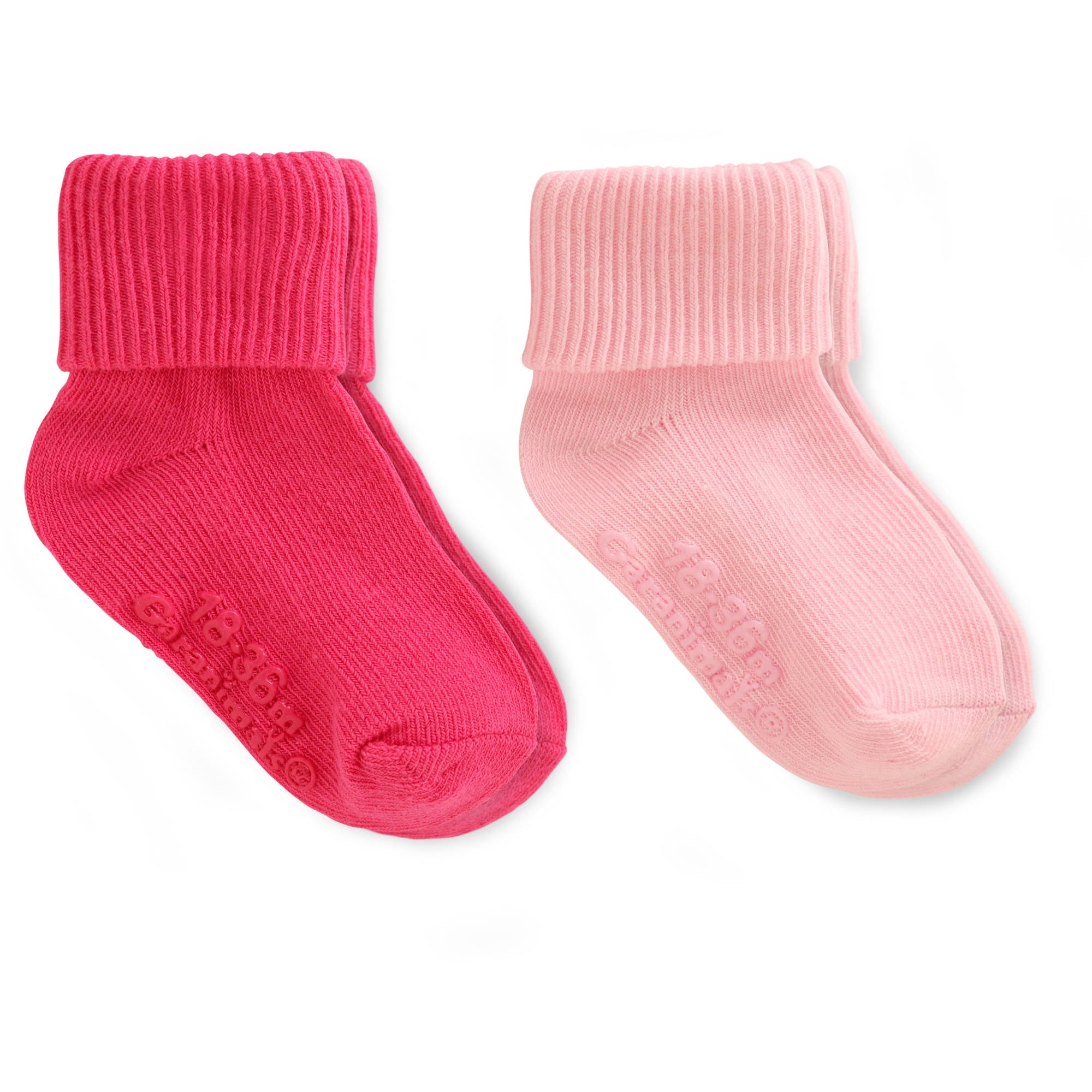 NWT baby Gap girl 2pk of socks; pink and pink with white stripes; size 6-12m 