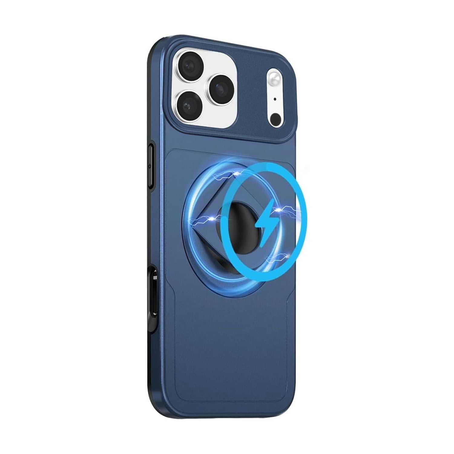 Stylish Ring Stand Case & Camera Lens Sliding Case for iPhone 17 Pro Max - Blue
