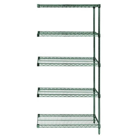Quantum Storage Systems Shelving Unit, Wire in Carbon Steel Material, Epoxy Coated, Green Color