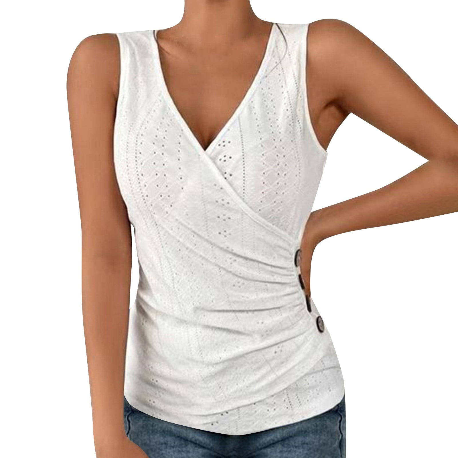 Tops for Women Sexy Slim Solid Color V Neck T Shirt Simple And Exquisite  Design Muscle Tee Women