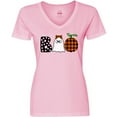 thumbnail image 3 of Inktastic Boo Halloween Ghost and Plaid Pumpkin Women's V-Neck T-Shirt, 3 of 5
