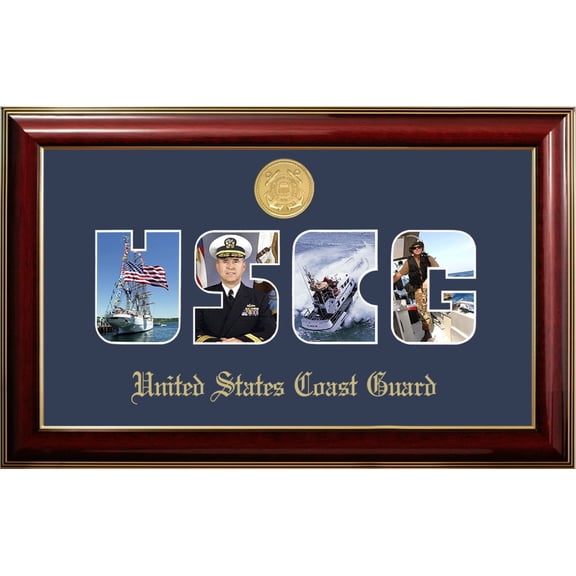 Patriot Frame's Coast Guard Collage Photo Classic Frame with Gold Medallion