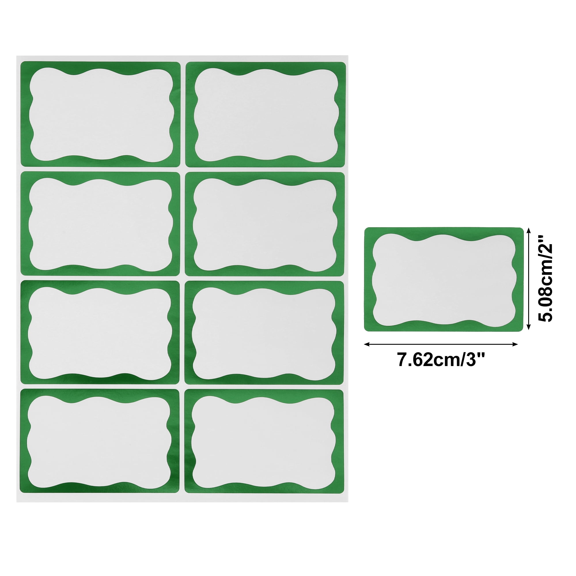 Unique Bargains Handwritable Gift Stickers 3"x2" 6PCS Foil Green