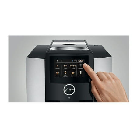 Jura - S8 Automatic Coffee Machine with One Touch Espresso and Cappuccino - Moonlight Silver