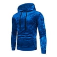 thumbnail image 5 of Sudadera de terciopelo INSPIRE CHIC para hombre, con capucha y mangas largas, color azul oscuro, talla L, 5 of 5