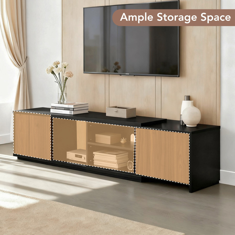 Spruce & Spring Extendable TV Stand for Large TVs up to 90 inches for Living Room