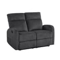 thumbnail image 3 of OakvillePark Brava Microfiber Double Reclining Loveseat, Dark Gray, 3 of 7