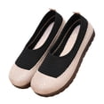 thumbnail image 4 of Womens Breathable Spliced Mesh Flat Shoes, Lightweight Slip On Round Toe Walking Loafers, Shock Absorbing Soft Anti Slip Daily Footwear, 4 of 4