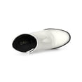 thumbnail image 4 of BLISSFUL STEP Women Rounded Toe Chunky Heel Platform Ankle Boots White 9, 4 of 8