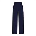 thumbnail image 3 of USNSM Wide Leg Yoga Pants for Women Casual Loose Cozy Sweatpants High Waisted Lounge Pajama Flowy Pants with Pockets Navy S, 3 of 8