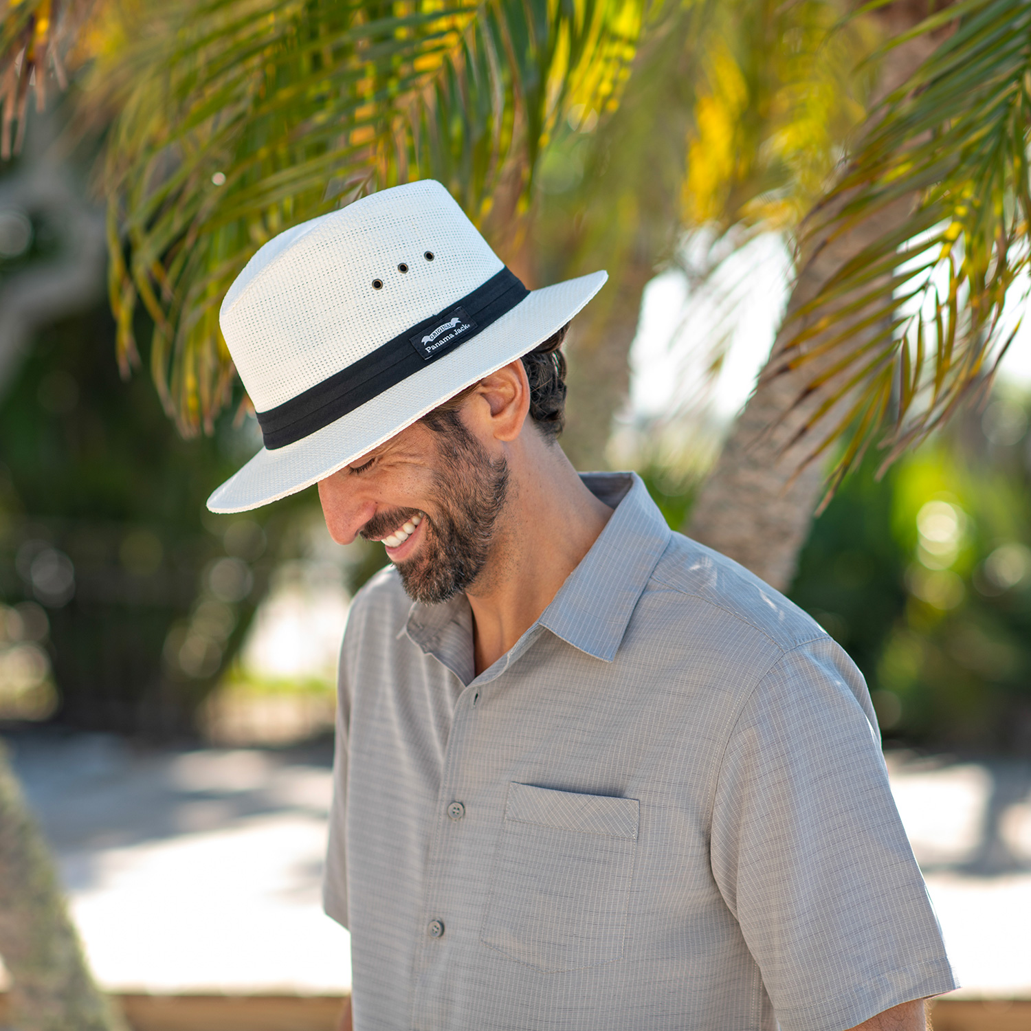 Panama Jack Natural Matte Toyo Safari Sun Hat with Black Band, 2 1/2" Brim, UPF (SPF) 50+ Sun Protection (Large)