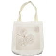 thumbnail image 1 of Flower Tote Bag, Abstract Plant Floral Design with Veins Natural Botanic Plants Image Artwork, Cloth Linen Reusable Bag for Shopping Books Beach and More, 16.5" X 14", Cream, by Ambesonne, 1 of 2