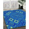 thumbnail image 3 of Ahgly Company Machine Washable Indoor Square Transitional Blue Orchid Blue Area Rugs, 3' Square, 3 of 7