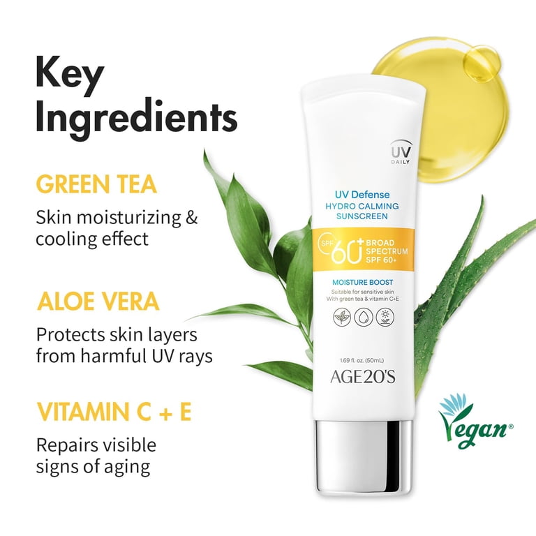 Age 20's, Hydro Calming Sunscreen, SPF 60+, 1.69 fl oz - Walmart.com