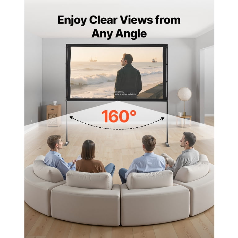 KFFKFF 80-Inch Foldable Projector Screen With Stand photo 8
