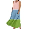 thumbnail image 1 of Vestido de Verano para las Mujeres sin Mangas Lino-Look Impreso Maxi, Suelto Fluido Y Vestido Sexy de Moda para las Mujeres, 1 of 5