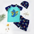 thumbnail image 3 of MEZZALL Toddler Swimsuit Boy 3 Piece Boys Swim Set Short Sleeve Boys Swim Shirt Boy Swim Trunks Rash Guard Bathing Suits Leisure Baby Wear, 3 of 3
