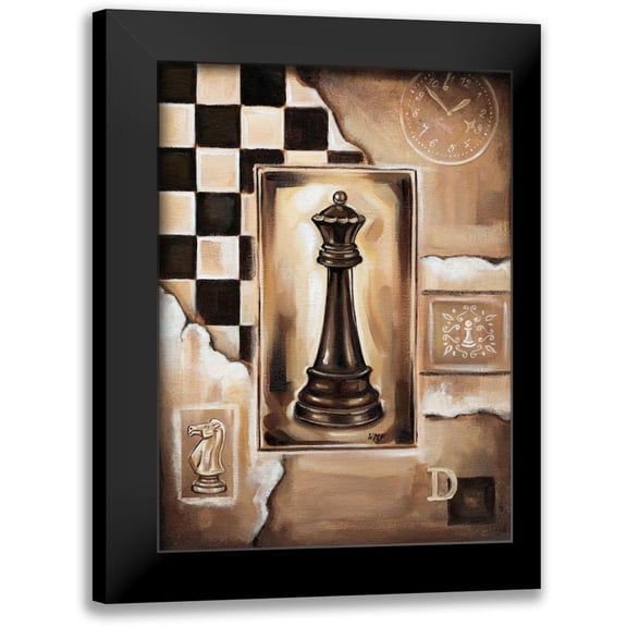 Fields, Wendy 11x14 Black Modern Framed Museum Art Print Titled - Chess Queen