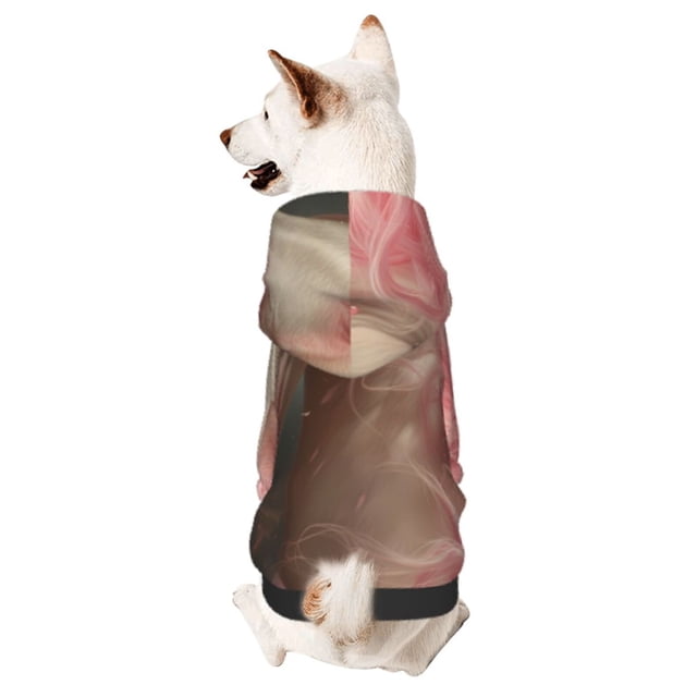 Fotbe Haired White Horse Sudadera con Estampado para Perros Pequeños – Suéter con Capucha para Mascotas, Tela Suave de Forro Polar con Bolsillo-Medium