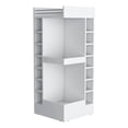 thumbnail image 1 of FM FURNITURE Lamer Corner Bar Cabinet with Wine Rack Engineered Wood White, 1 of 7