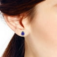 thumbnail image 2 of Vintage Framed Teardrop Lapis-lazuli Sterling Silver Post Earrings, 2 of 4
