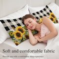 thumbnail image 6 of Sunflower Checkered Body Pillow Cover 20x54, Black Buffalo Plaid Pastoral Flowers Decorative Pillowcase with Zipper, Microfiber Pillow Protector, Soft Breathable Long Lumbar Pillowcases for Women, 6 of 9