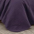 thumbnail image 4 of Chezmoi Collection Austin King Oversized Bedspread Set, 3-Piece Lightweight Microfiber Quilted Coverlet for All Seasons, Purple, 4 of 9