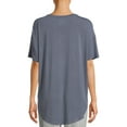thumbnail image 3 of Time and Tru Women's Short Sleeve V-Neck Tunic T-Shirt, 3 of 5