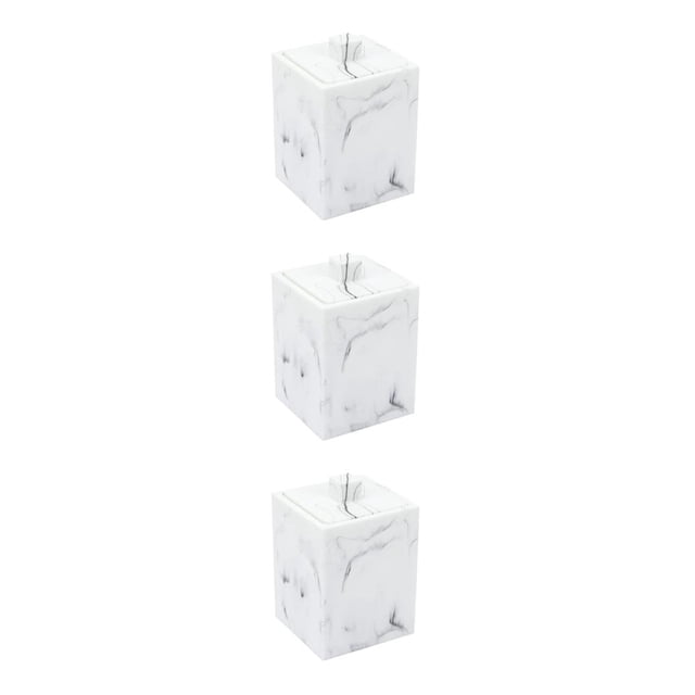 Youkk Résine Unique Durable et Réutilisable Coton Taille Boîte à Tiges avec Couvercle Grande Capacité Large Application 3Set