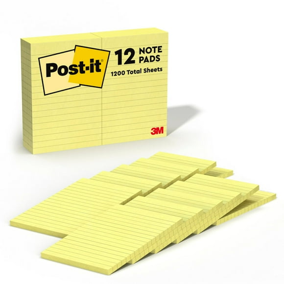Notas adhesivas Post-it de 4 x 6 cm, 12 blocs, amarillo canario (660)