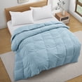 thumbnail image 3 of Peace Nest 360 Thread Count Lightweight White Goose Down Fiber and Feather Comforter, Steel Blue, Full, 3 of 7
