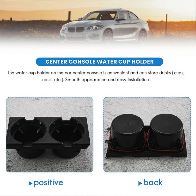 Car Center Console Water Cup Holder Beverage Bottle Holder Coin Tray For 3 Series E46 318I 320I 98-0