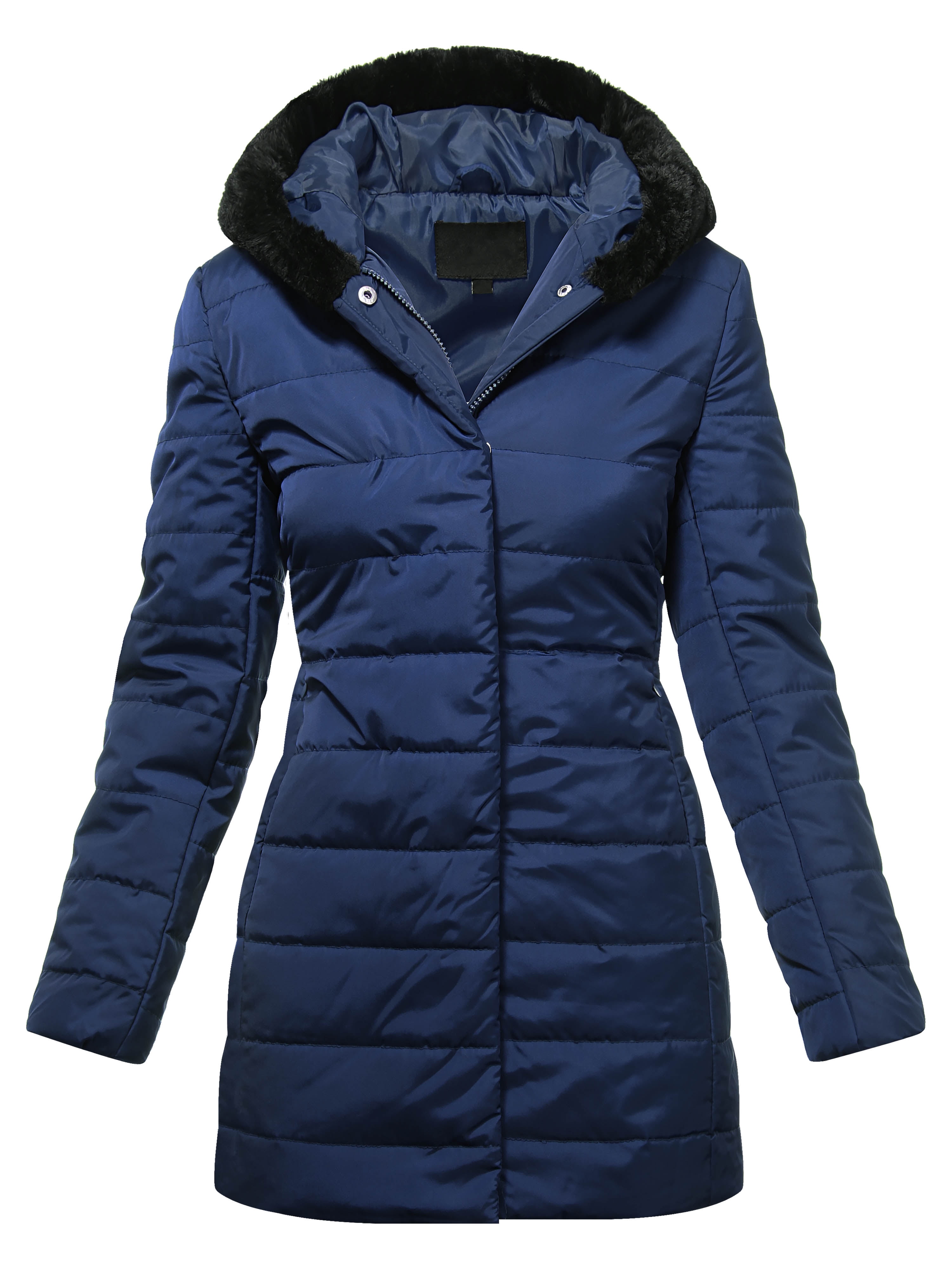 Ma Croix Womens Winter Lightweight Poly Down Puffer Hooded Parka Coat ...