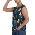 thumbnail image 3 of Lsque Space and Animals Print Men's Cotton Blend Sleeveless Muscle Shirts (S-3XL)- Moisture Wicking, Odor Protection, UPF 30+,X-Large, 3 of 8